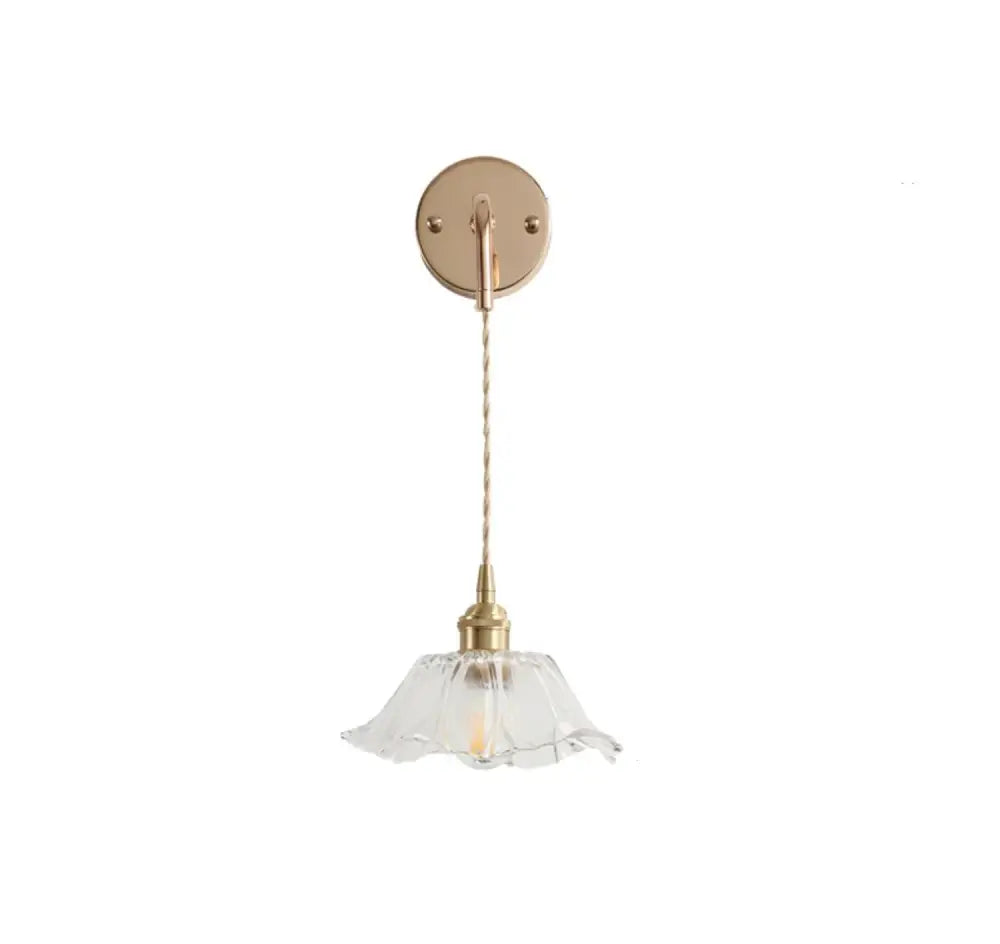 Brass petal glass decorbites adjustable led wall light bedroom
