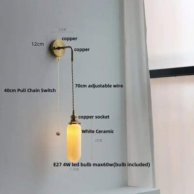 Brass petal glass decorbites adjustable led wall light bedroom