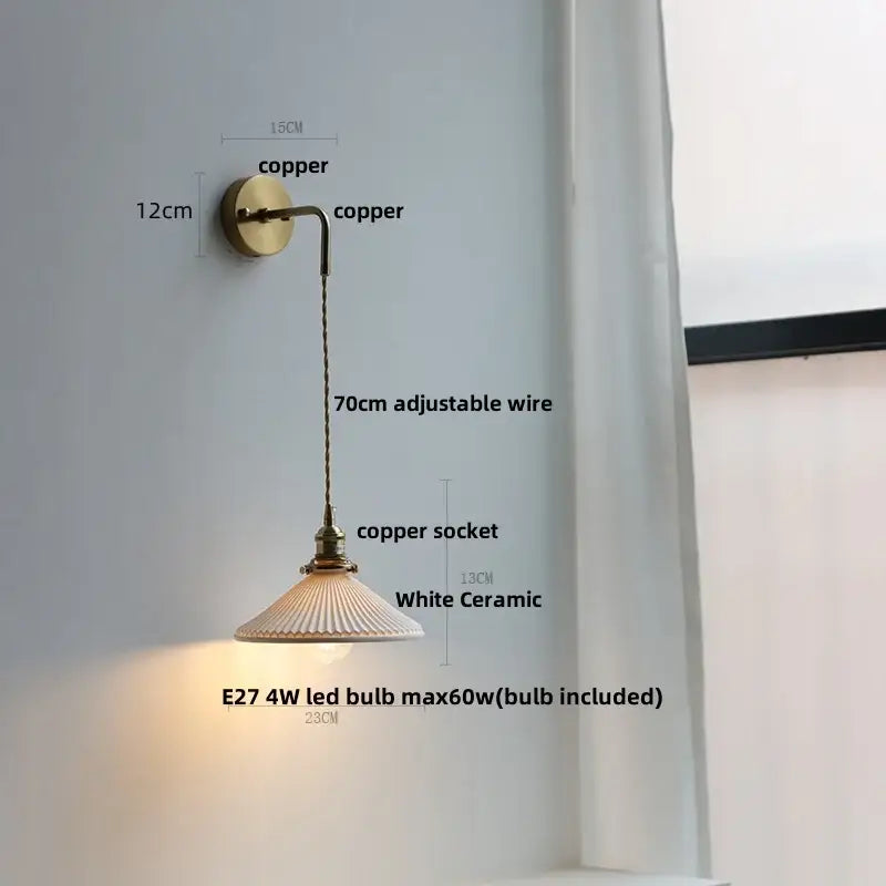 Brass petal glass decorbites adjustable led wall light bedroom