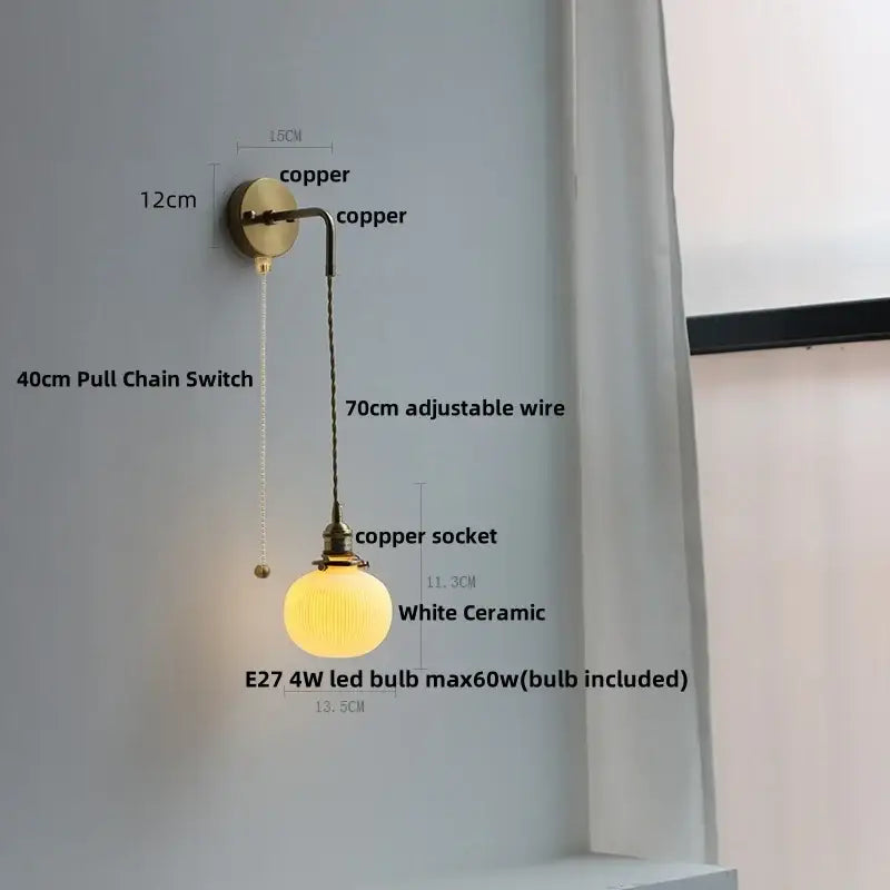 Brass petal glass decorbites adjustable led wall light bedroom