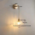 Brass petal glass decorbites adjustable led wall light bedroom