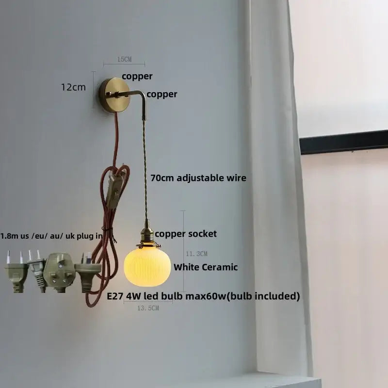 Brass petal glass decorbites adjustable led wall light bedroom