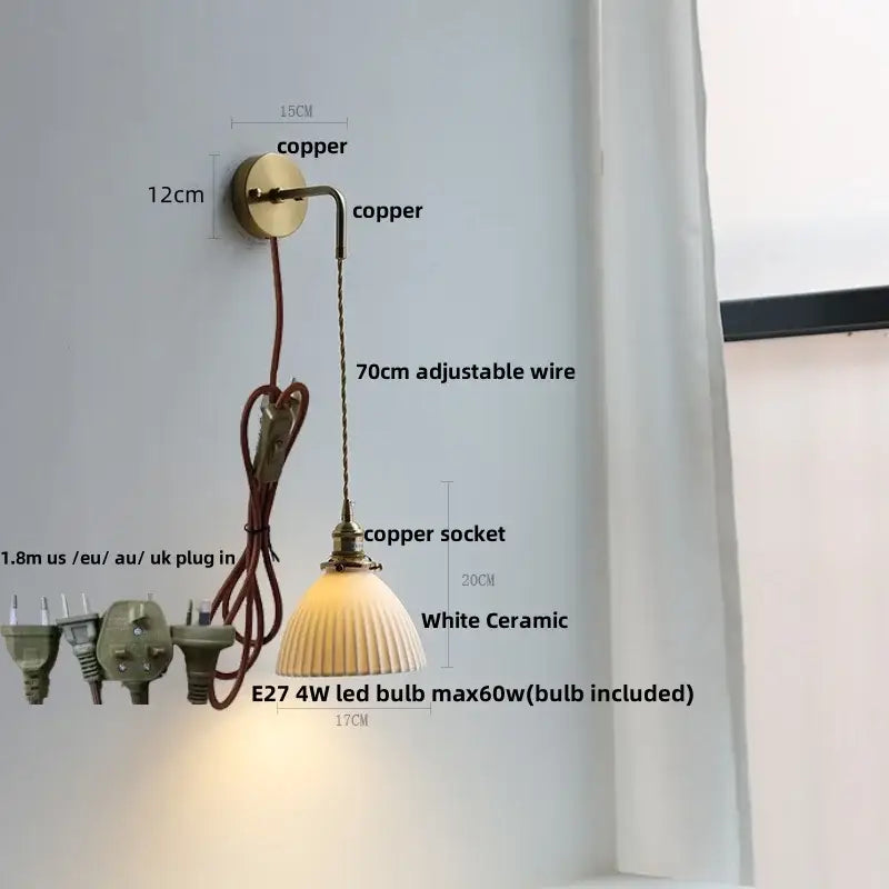 Brass petal glass decorbites adjustable led wall light bedroom