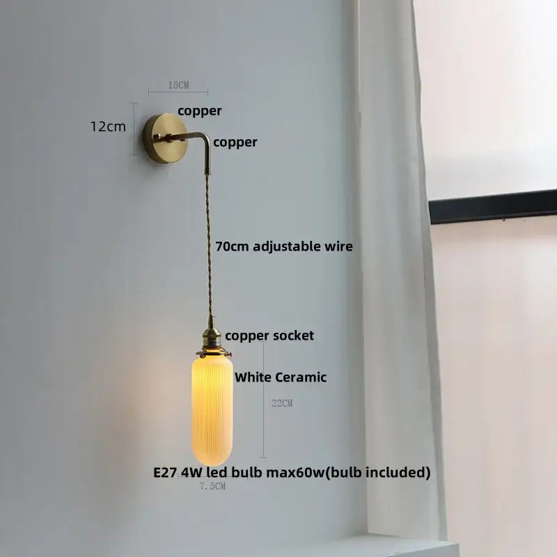 Brass petal glass decorbites adjustable led wall light bedroom