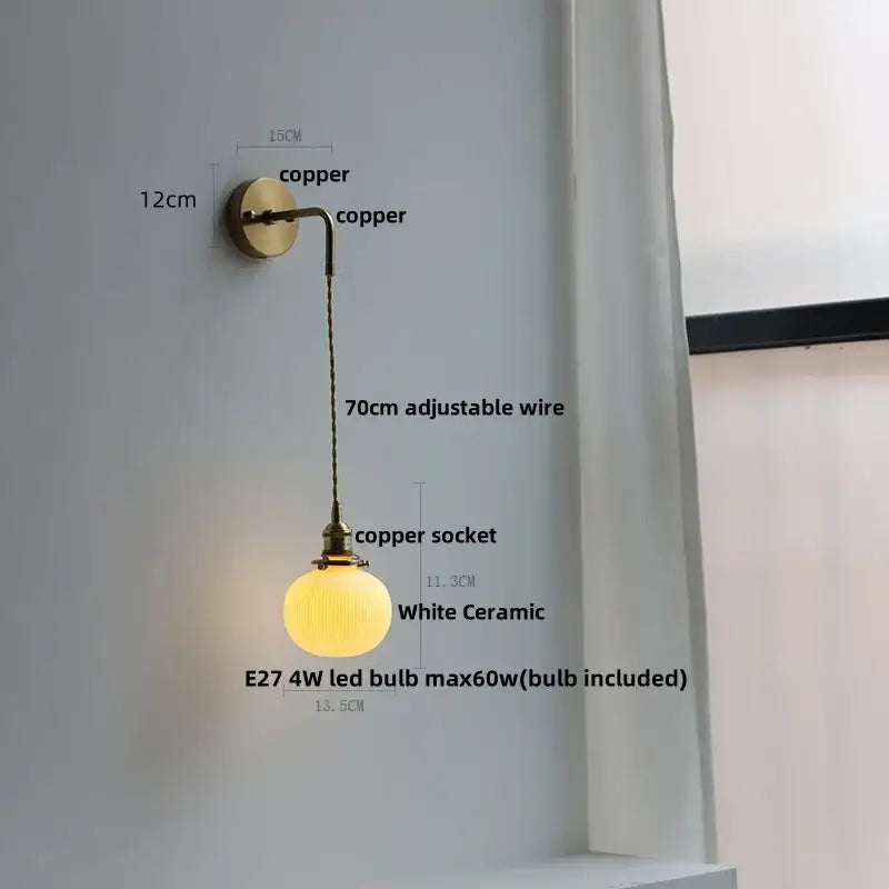 Brass petal glass decorbites adjustable led wall light bedroom