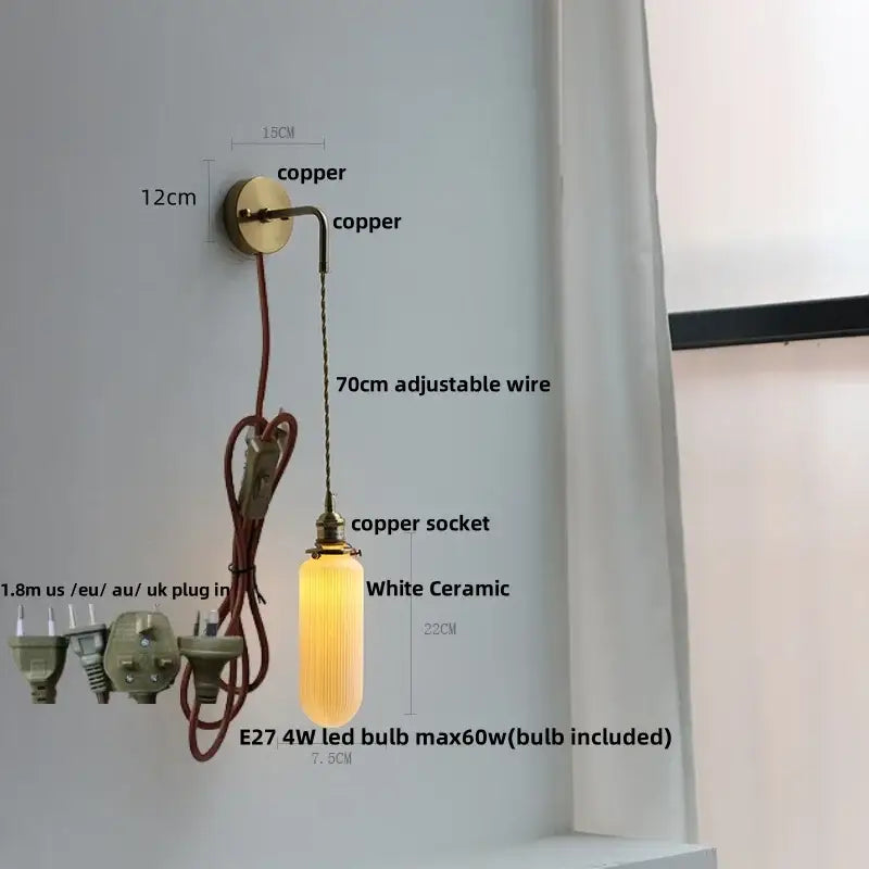 Brass petal glass decorbites adjustable led wall light bedroom