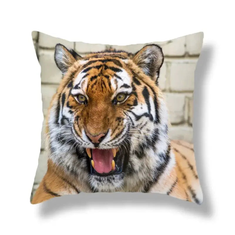 Brave tiger pattern print cushion covers nine pack living room decor