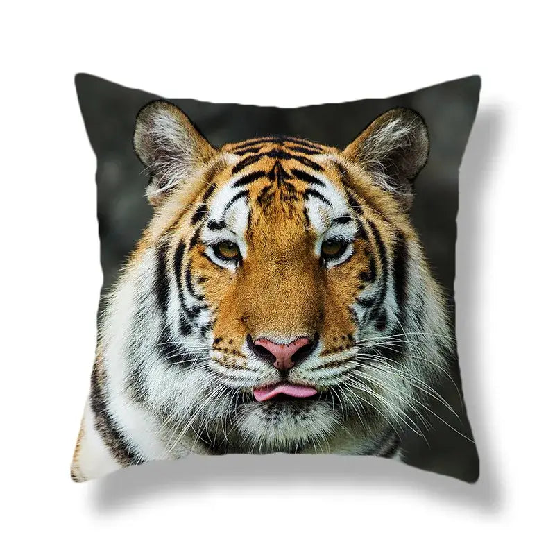 Brave tiger pattern print cushion covers nine pack living room decor