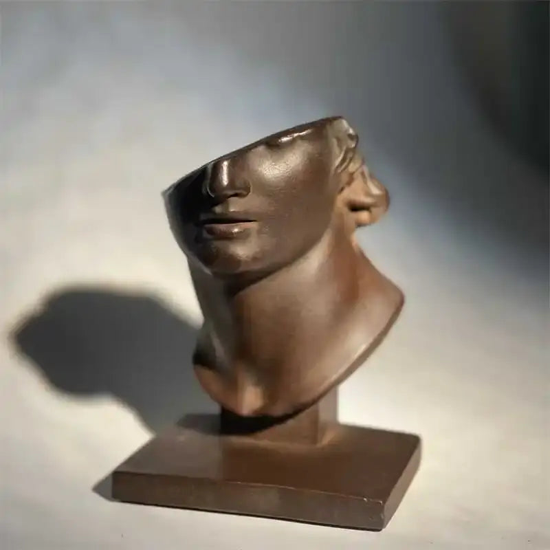 Bronze abstract human face sculpture living room art decor