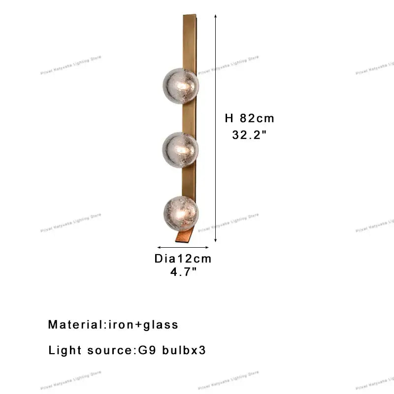 Bronze bubble glass wall sconce lamps bedroom pair