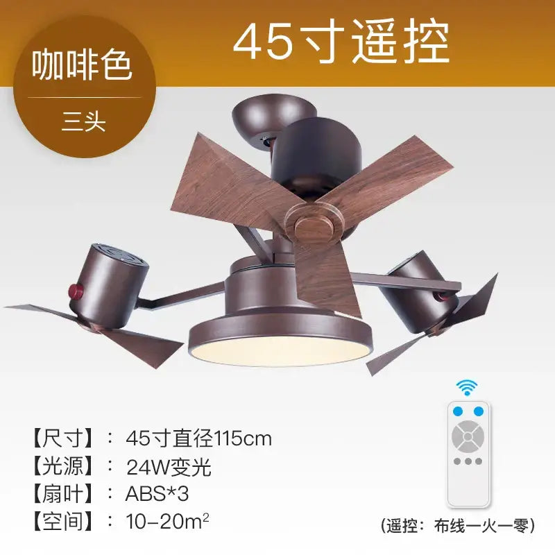Bronze bronze decorbites ceiling fan with wood blades for living room