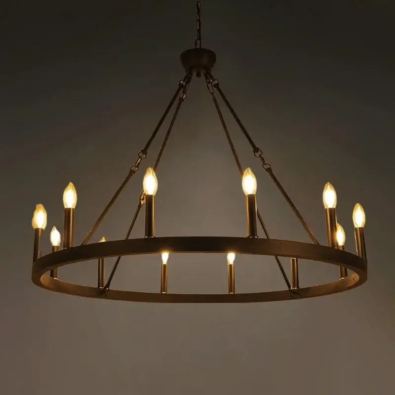 Bronze bronze decorbites iron round led pendant chandelier living room