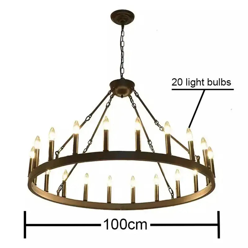 Bronze bronze decorbites iron round led pendant chandelier living room