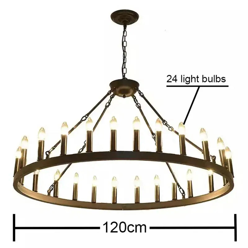 Bronze bronze decorbites iron round led pendant chandelier living room