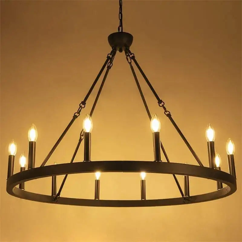 Bronze bronze decorbites iron round led pendant chandelier living room
