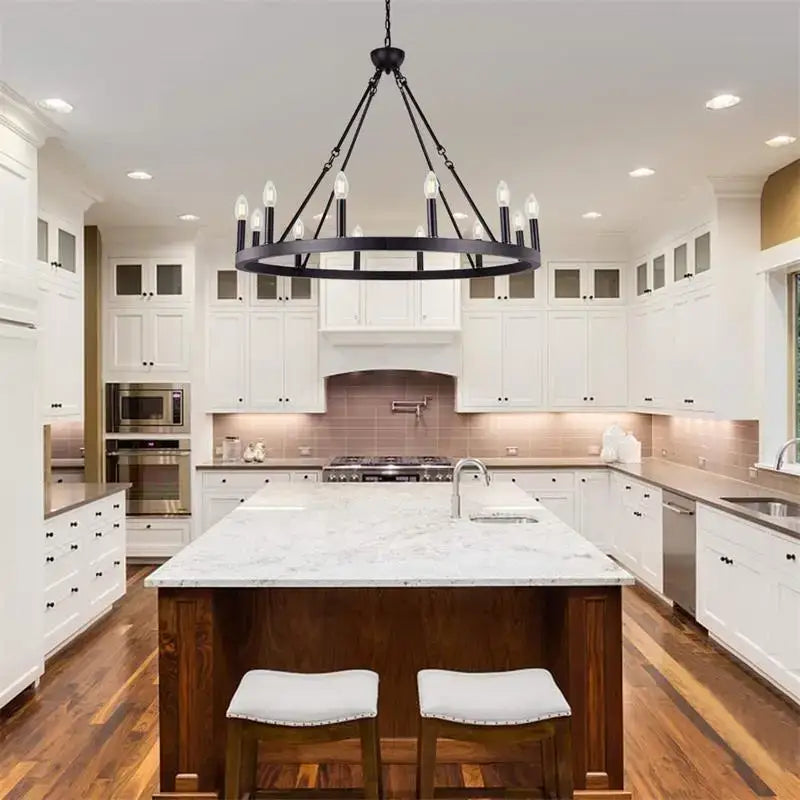 Bronze bronze decorbites iron round led pendant chandelier living room
