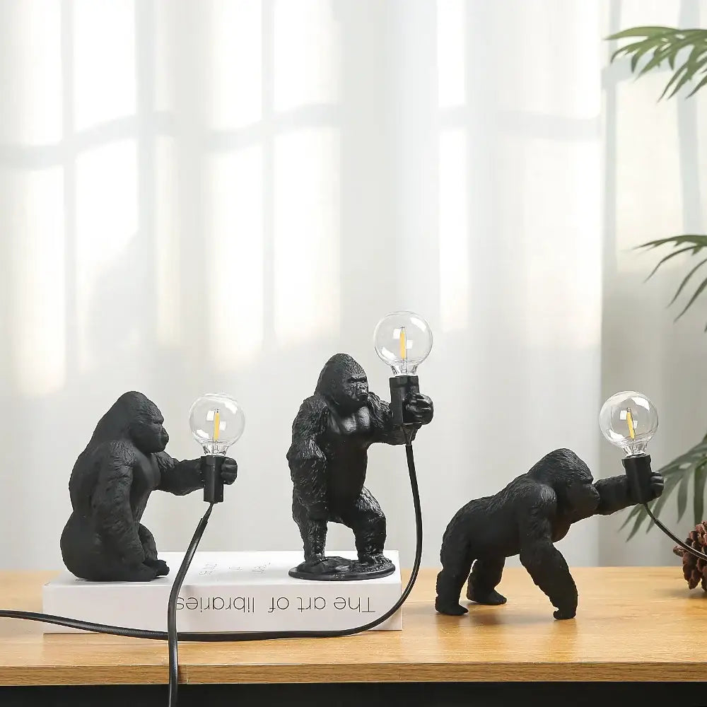 Bronze king kong gorilla table lamp bedroom night light