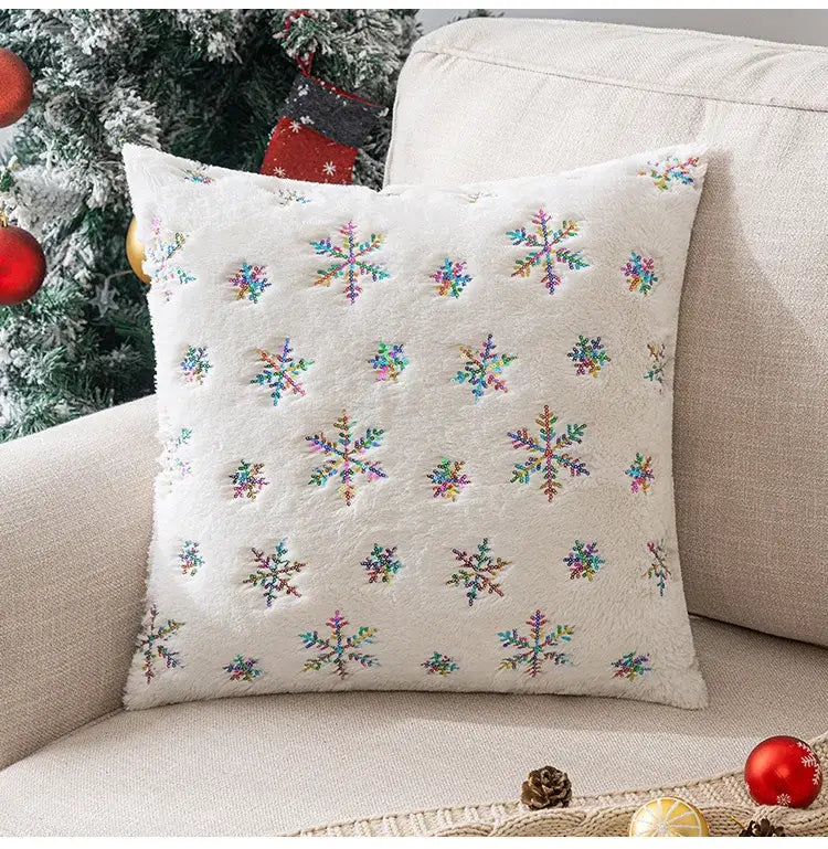 Bronzed feather style emerald green velvet pillowcase living room decor