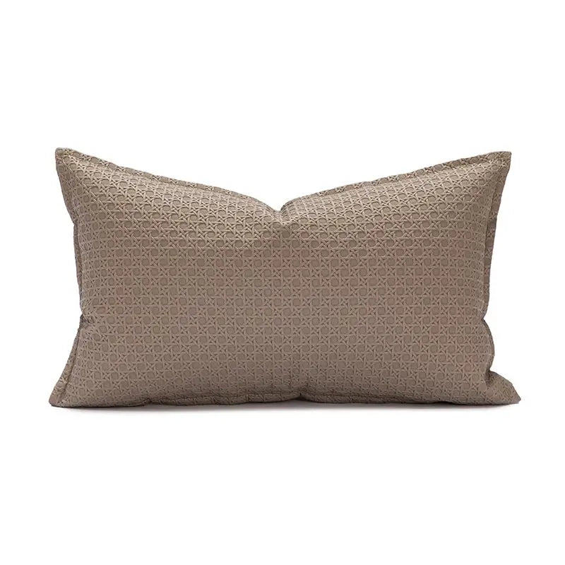Brown & beige faux leather cushion cover 45x45cm living room decor