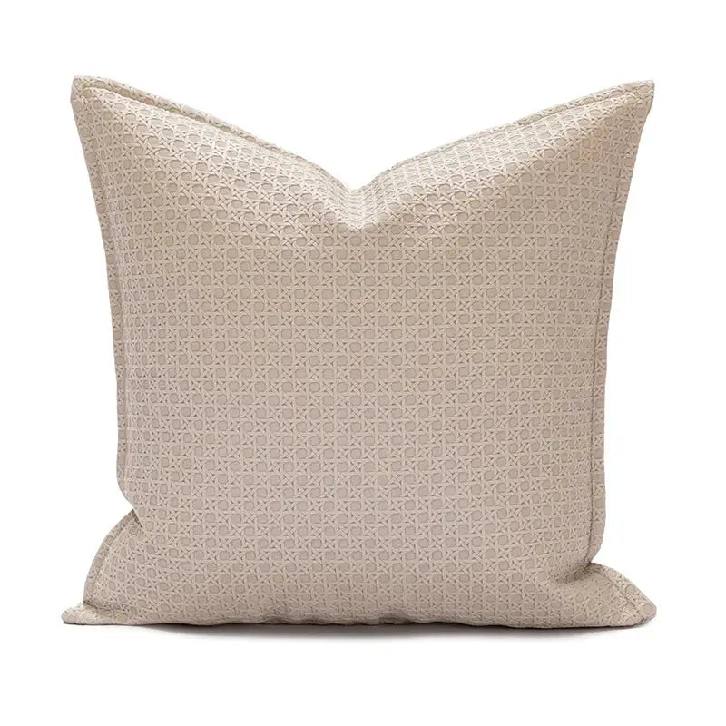 Brown & beige faux leather cushion cover 45x45cm living room decor
