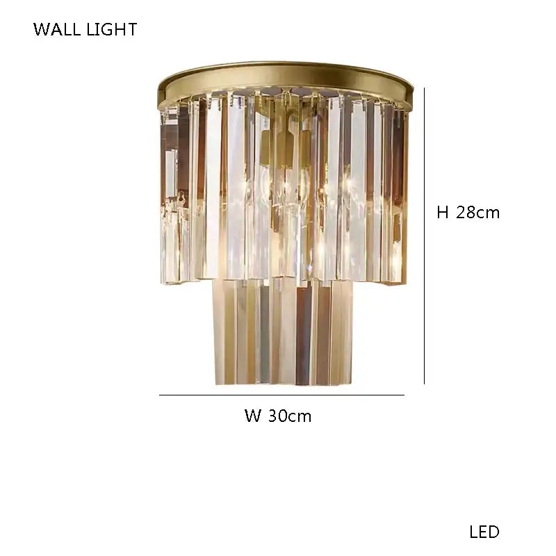 Brown crystal luxury chandelier modern glass rod living room light