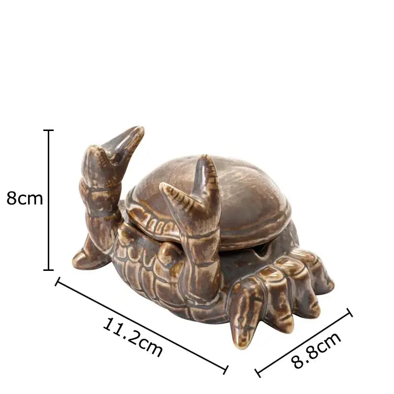Brown decorbites crab ceramic ashtray and phone holder office decor