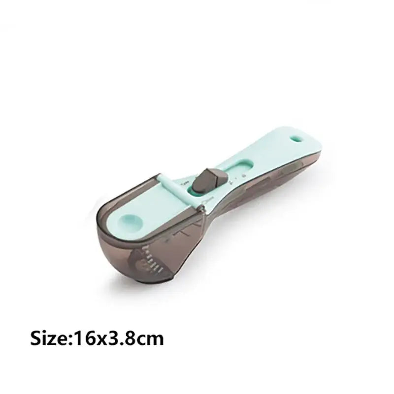 Brown & light blue adjustable measuring cups kitchen spoon set