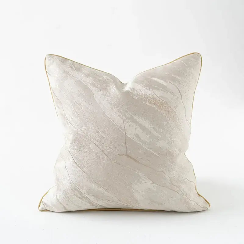 Brown & white auspicious clouds jacquard throw pillow cover living room