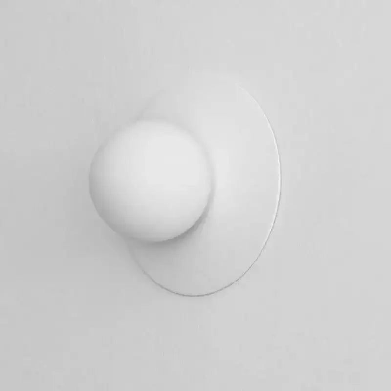 Brushed brass circular wall lamp bedroom frosted glass sconce