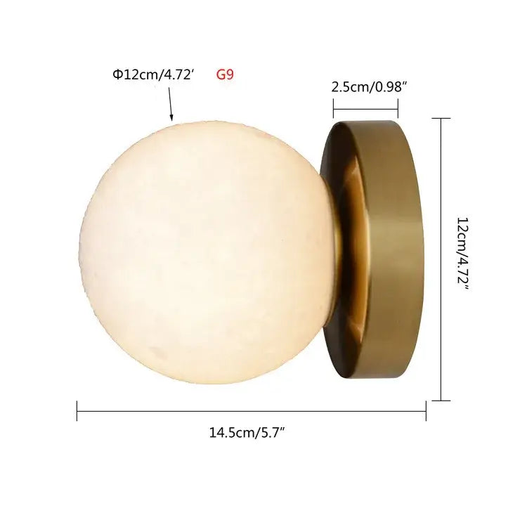 Brushed brass decorbites circular planet wall lamp bedroom globe light