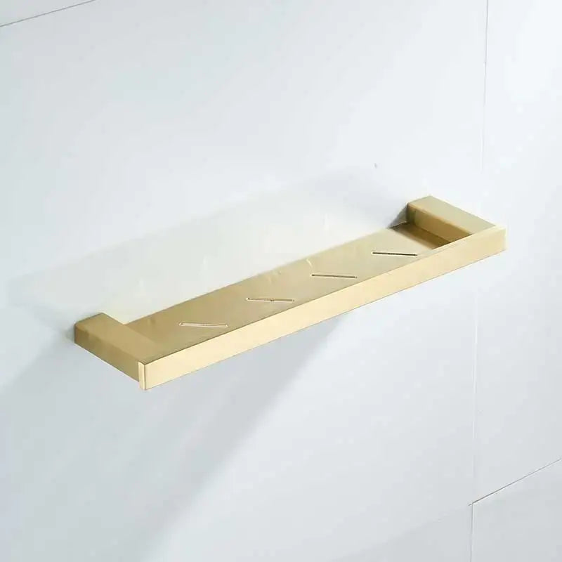 Brushed gold and white stainless steel bathroom accessory set