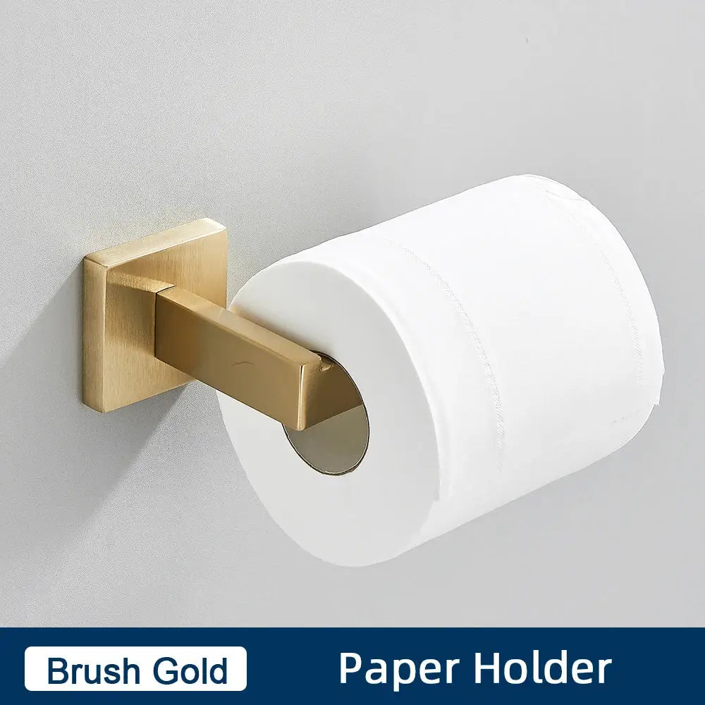 Brushed gold stainless steel bathroom accessories set