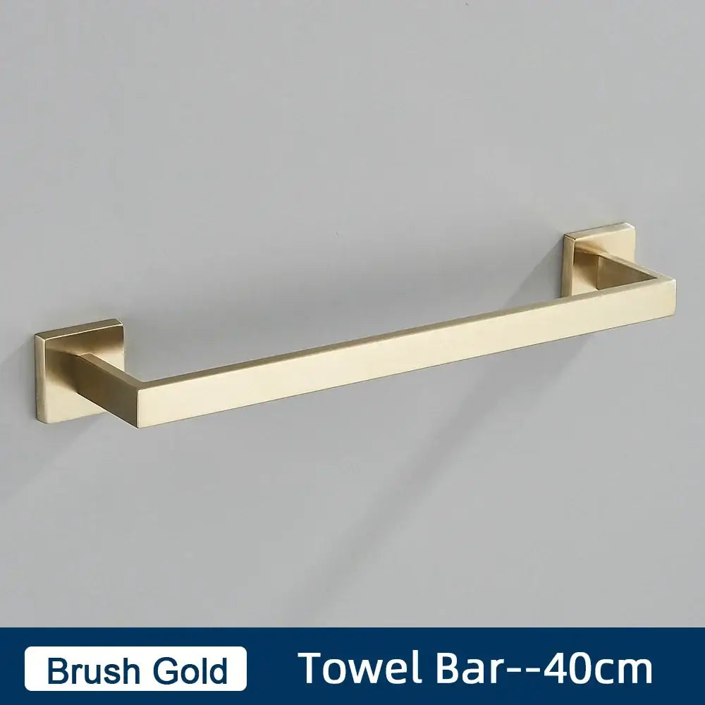 Brushed gold stainless steel bathroom accessories set