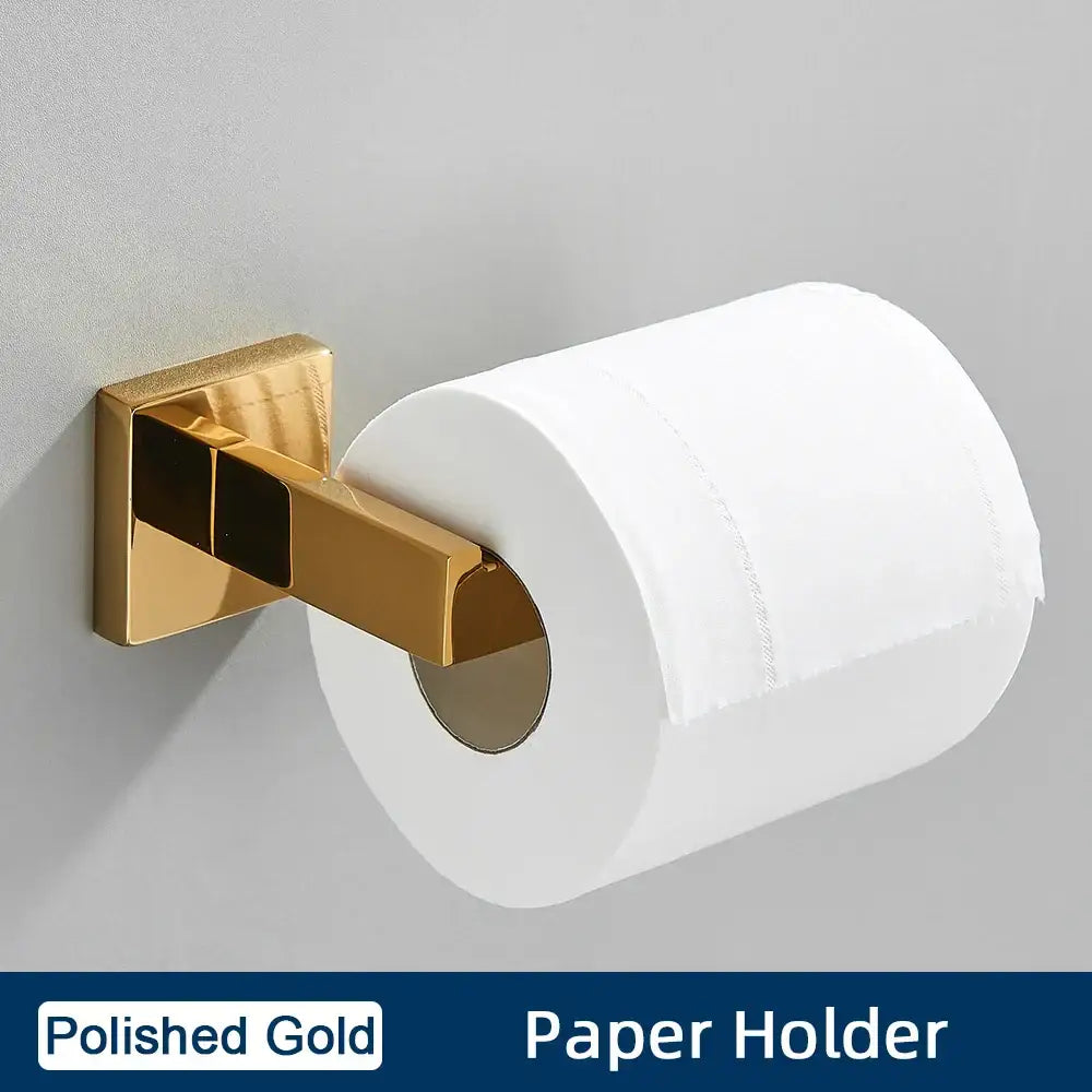 Brushed gold stainless steel bathroom accessories set