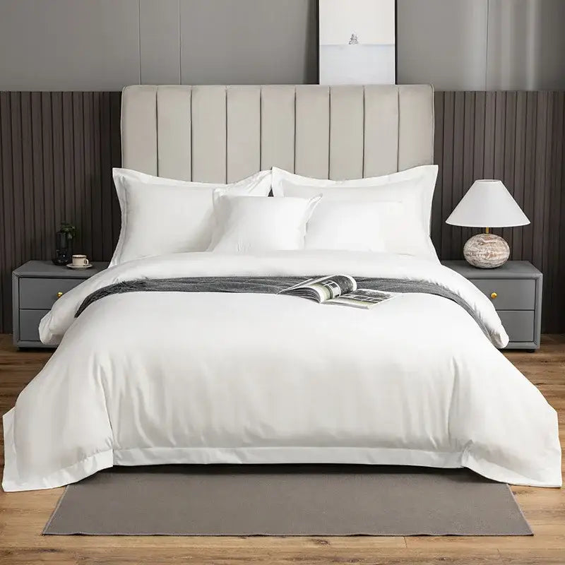Brushed hotel style white & gray bedding sets bedroom duvet cover