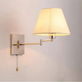 Brushed nickel adjustable rocker arm wall lamp for living room