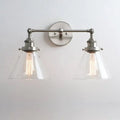 Brushed nickel funnel glass metal wall lamp bedroom sconce fixture