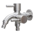 Brushed stainless steel dual spout washing machine faucet garden sink