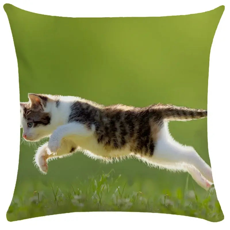 Bubble black cats white square cushion cover living room pillow case