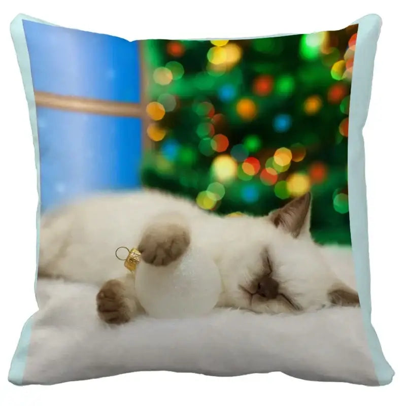 Bubble black cats white square cushion cover living room pillow case