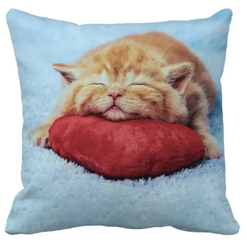 Bubble black cats white square cushion cover living room pillow case
