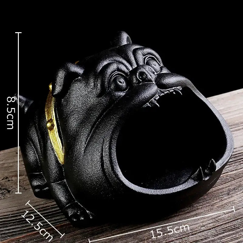 Bulldog sunglasses ceramic ashtray set of 4 living room decor
