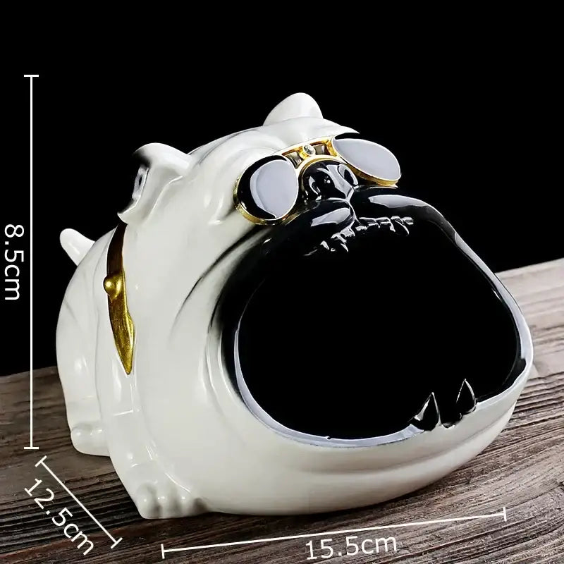 Bulldog sunglasses ceramic ashtray set of 4 living room decor