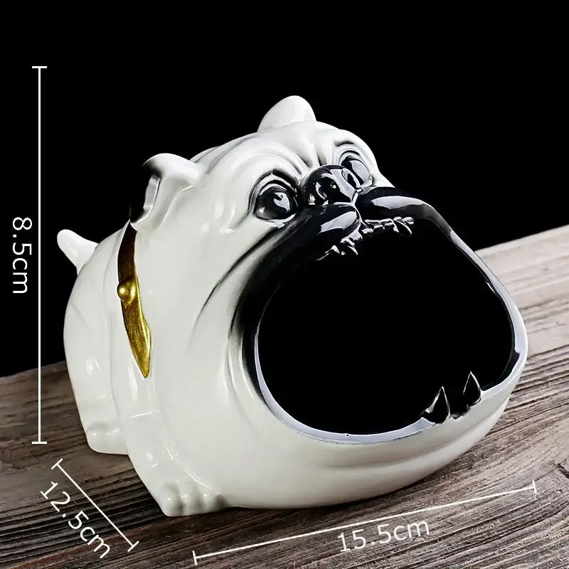 Bulldog sunglasses ceramic ashtray set of 4 living room decor