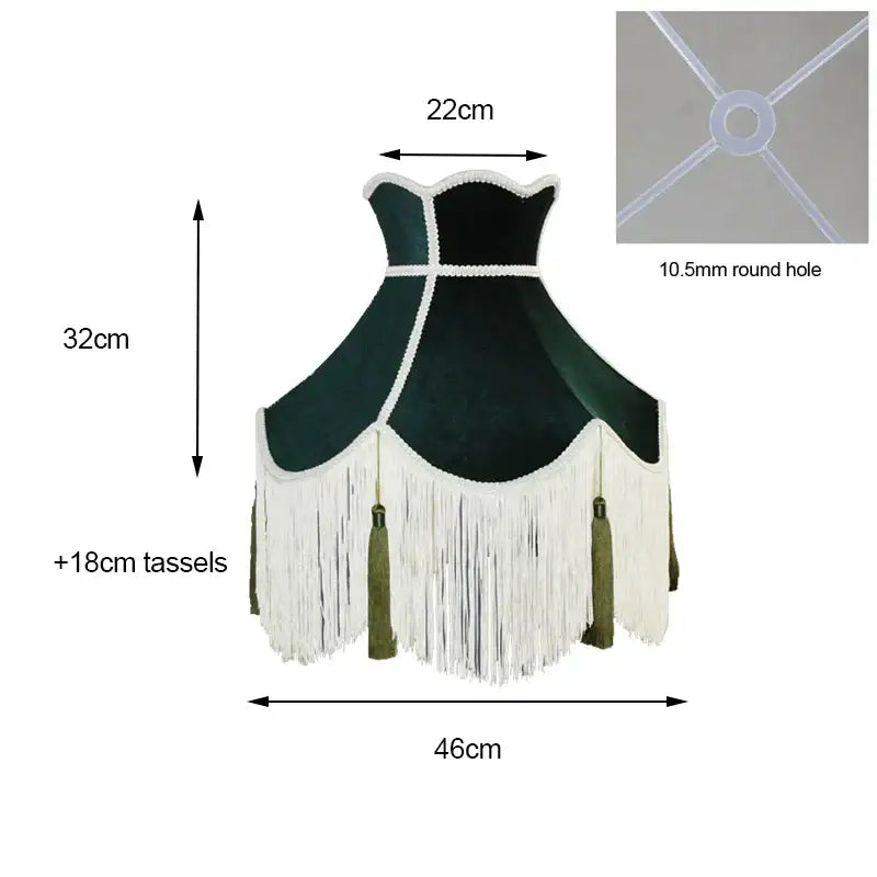 Burgundy wine red velvet scalloped lampshade with tassels living room