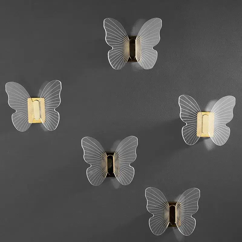 Butterfly acrylic towel hook gold bathroom wall mount holder