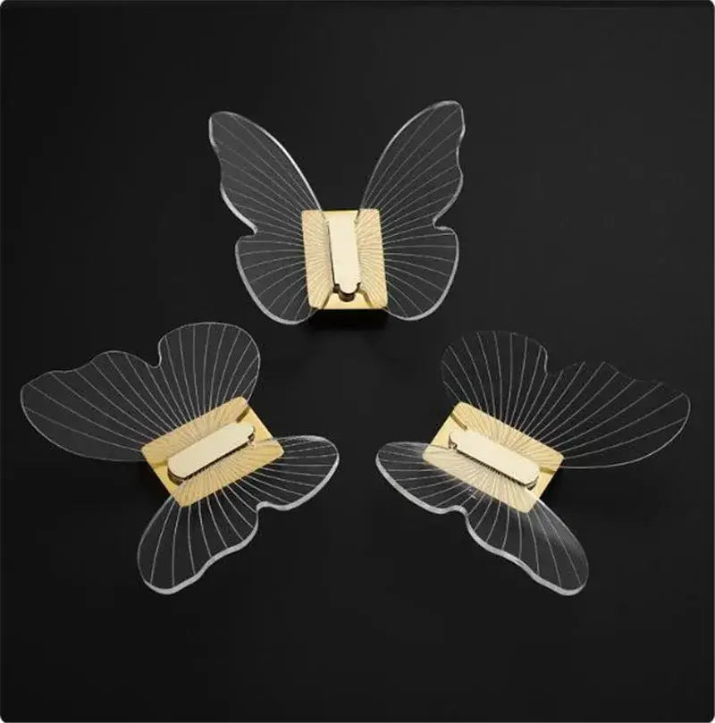 Butterfly acrylic towel hook gold bathroom wall mount holder