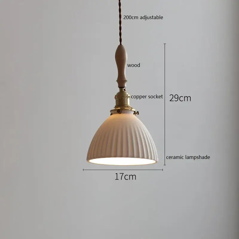 Butterfly ceramic led pendant lamp bedroom white fluted light