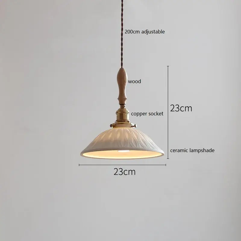 Butterfly ceramic led pendant lamp bedroom white fluted light