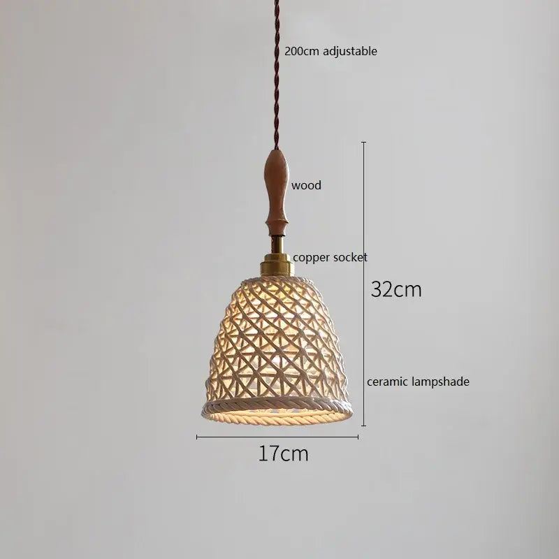 Butterfly ceramic led pendant lamp bedroom white fluted light